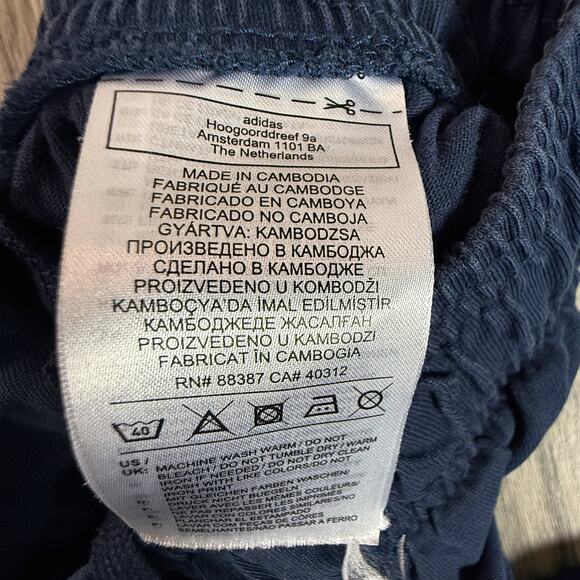 Adidas Men’s Navy Blue Logo Jogger Sweatpants 2XL Elastic Waist Cuffed Leg - Picture 5 of 8